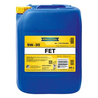 RAVENOL FET - Fuel Efficiency Truck SAE 5W-30; 20 L